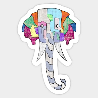 Cute and Colourful Elephant Sticker